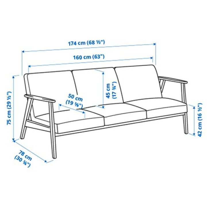 楽天市場】[IKEA/イケア/通販]EKENASET エーケネーセット 3人掛け 