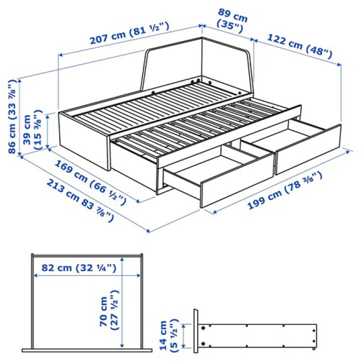 楽天市場】[IKEA/イケア/通販]FLEKKE フレッケ デイベッド 引き出し2 