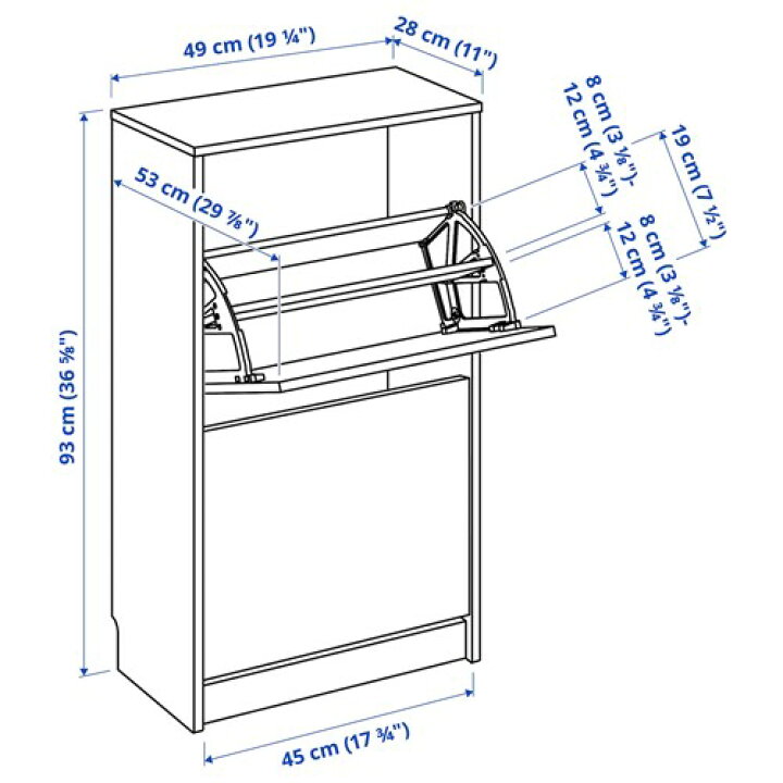 楽天市場】[IKEA/イケア/通販]BISSA ビッサ シューズボックス2段 