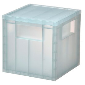 [IKEA/イケア/通販]PANSARTAX パンサルタクス 収納ボックス ふた付き, 透明 グレーブルー[A](b)(00515023)