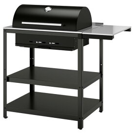 [IKEA/イケア/通販]GRILLSKAR グリルシェール 炭火焼きバーベキューグリル サイドテーブル付き, ステンレススチール/屋外用[ID](a)(19504623)