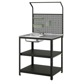 [IKEA/イケア/通販]GRILLSKAR グリルシェール シンクユニット バックパネル付き, ステンレススチール/屋外用[4](a)(59504876)