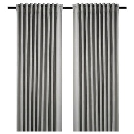 [IKEA/イケア/通販]PRAKTTIDLOSA プラクティドローサ 遮光カーテン（わずかに透光） 1組, グレー[B](a)(70551442)