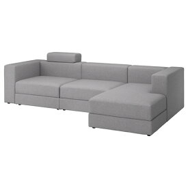 [IKEA/イケア/通販]JATTEBO イェッテボ 4人掛けモジュールソファ 寝椅子付き, 右 ヘッドレスト付き/トネルード グレー[15](a)(99510899)