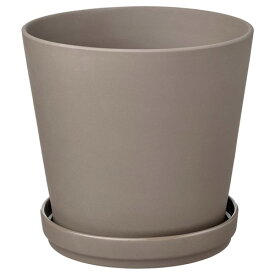 [IKEA/イケア/通販]KLARBAR クラーベール 植木鉢 受け皿付き, 室内/屋外用 グレーブラウン[AB](c)(30510825)