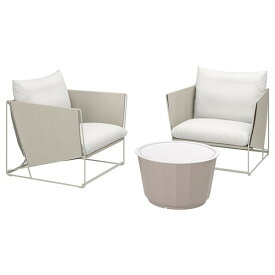 [IKEA/イケア/通販]HAVSTEN ハーヴステン / LAGASKAR ローガシェール 2人用ラウンジセット 屋外用, ベージュ/ベージュ[6](a)(09501007)