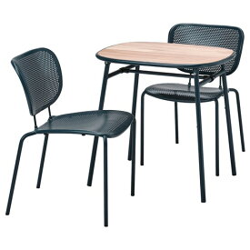 [IKEA/イケア/通販]DUVSKAR デューヴシェール テーブル＆チェア2脚, 屋外用/ブラックブルー[3](a)(09500866)