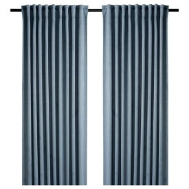 [IKEA/イケア/通販]PRAKTTIDLOSA プラクティドローサ 遮光カーテン（わずかに透光） 1組, ライトブルー[B](a)(70551437)