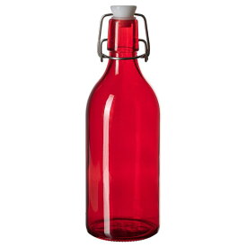 [IKEA/イケア/通販]VINTERFINT ヴィンテルフィント ボトル ふた付き, ガラス レッド[A](b)(40552339)