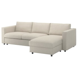 [IKEA/イケア/通販]VIMLE ヴィムレ 3人掛けソファベッド 寝椅子付き, グンナレド ベージュ[10](a)(99545243)