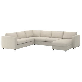 [IKEA/イケア/通販]VIMLE ヴィムレ 5人掛けコーナーソファベッド、寝椅子付き, グンナレド ベージュ[11](a)(49545226)