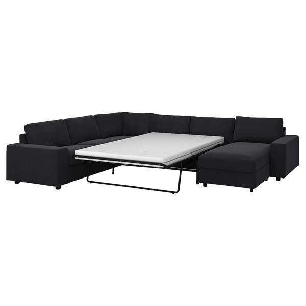 [IKEA/イケア/通販]VIMLE ヴィムレ 5人掛けコーナーソファベッド、寝椅子付き, ワイドアームレスト付き/サクセマーラ ブラックブルー[12](a)(19537176)：WEBYセレクション 店