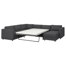 [IKEA/イケア/通販]VIMLE ヴィムレ 5人掛けコーナーソファベッド、寝椅子付き, ハーラルプ グレー[12](a)(29537010)