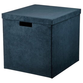 [IKEA/イケア/通販]GJATTA イェッタ 収納ボックス ふた付き, ベルベット ダークブルー[D](e)(50570432)