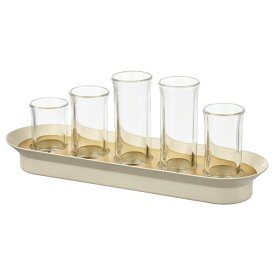 [IKEA/イケア/通販]VATTENKRASSE ヴァッテンクラッセ 試験管花瓶セット, クリアガラス アイボリー/ゴールドカラー[A](e)(80561983)