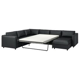 [IKEA/イケア/通販]VIMLE ヴィムレ 5人掛けコーナーソファベッド、寝椅子付き, グラン/ボームスタード ブラック[10](a)(59477378)