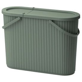 [IKEA/イケア/通販]DAMMANG ダンメング ふた付きゴミ箱, グレーグリーン[CE](e)(60559981)