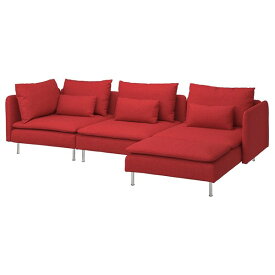 [IKEA/イケア/通販]SODERHAMN ソーデルハムン 4人掛けソファ, 寝椅子付き/トネルード レッド[8](a)(39514447)