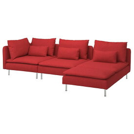 [IKEA/イケア/通販]SODERHAMN ソーデルハムン 4人掛けソファ 寝椅子付き, ＆オープンエンド トネルード/レッド[6](a)(59514470)