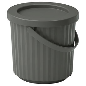 [IKEA/イケア/通販]DAMMANG ダンメング ふた付きゴミ箱, ダークグレー[AB](e)(20559983)