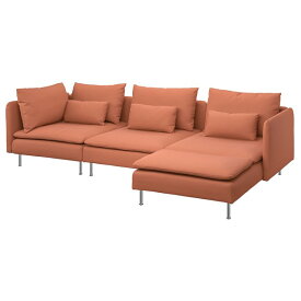 [IKEA/イケア/通販]SODERHAMN ソーデルハムン 4人掛けソファ 寝椅子付き, ケーリンゲ 赤茶色[8](a)(79514619)