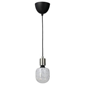 [IKEA/イケア/通販]SKAFTET スカフテート / MOLNART モールナルト ペンダントランプ 電球付き, ニッケルメッキ/チューブ形 ホワイト/クリア ガラス[AA](29507824)