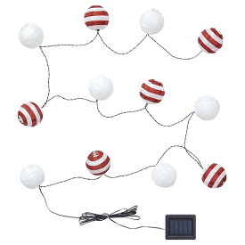 [IKEA/イケア/通販]SOLVINDEN ソルヴィンデン LEDライトチェーン 全12球, 太陽電池式 屋外用/レッド ストライプ[A](20514683)