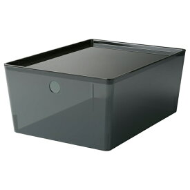 [IKEA/イケア/通販]KUGGIS クッギス ふた付きボックス, トランスペアレントブラック[CB](49561202)
