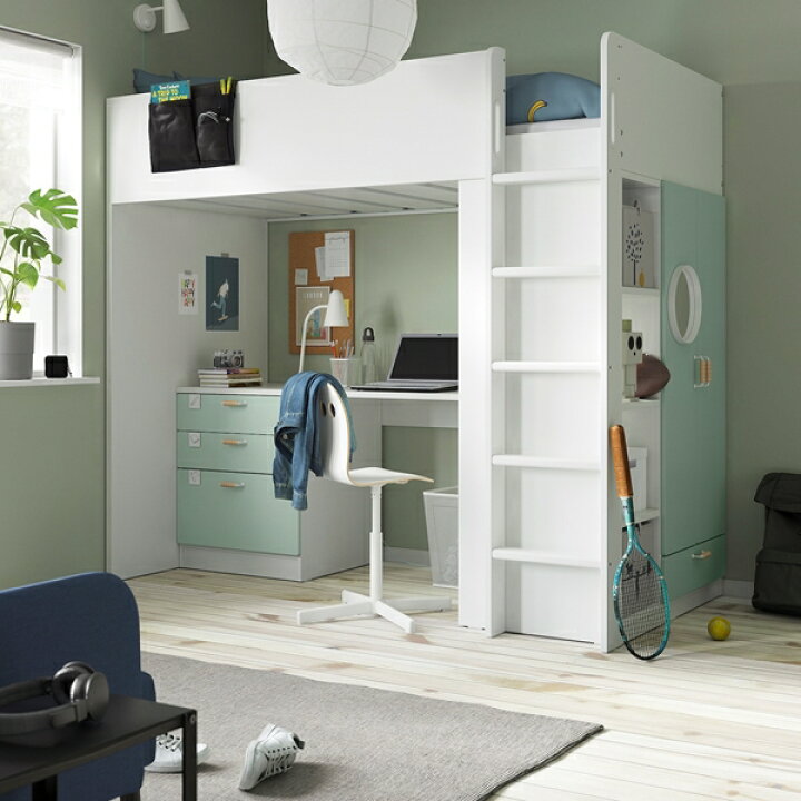 楽天市場】[IKEA/イケア/通販]SMASTAD スモースタード ロフトベッド 