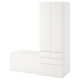 [IKEA/イケア/通販]SMASTAD スモースタード / PLATSA プラッツァ 収納コンビネーション, ホワイト ホワイト/ベンチ付き[15](99428753)