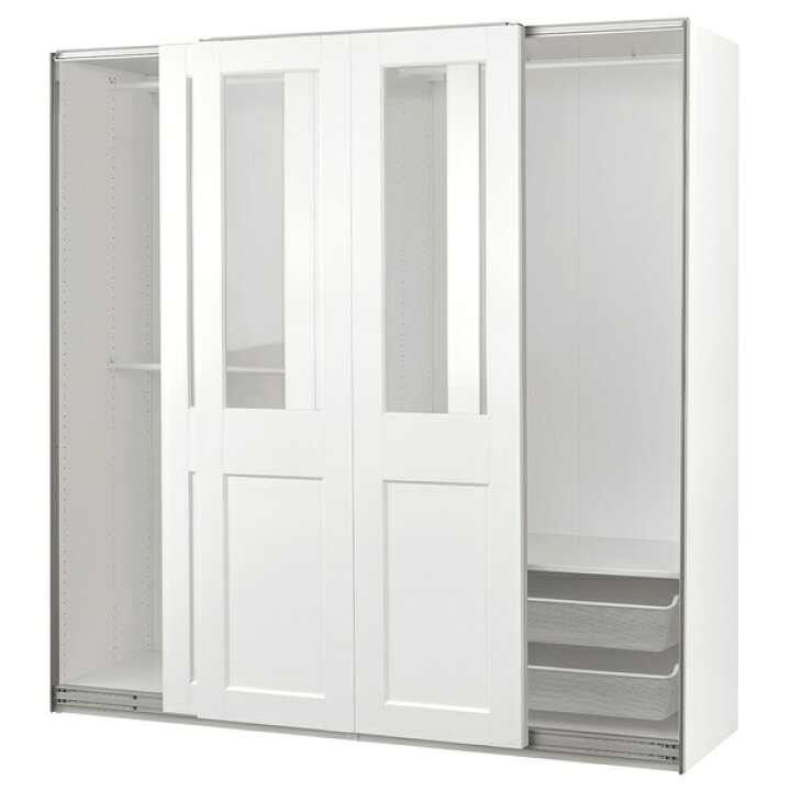 ☆ジモティ割あり☆ IKEA ワードローブ ホワイト H176×D55×W118 