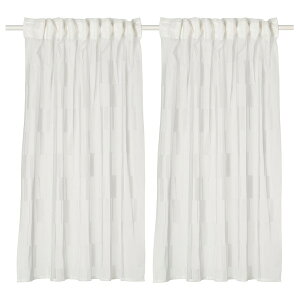 [IKEA/�C�P�A/�ʔ�]BERGNEJLIKA �x���l�C���J ���[�X�J�[�e��1�g, �z���C�g/�w�f�B���O�e�[�v�t��, 145x178 cm �� �k�� [A](b)(80630019)