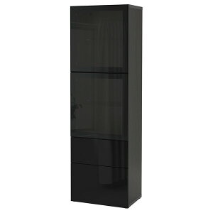 [IKEA/CPA/ʔ]BESTA xXg[ [Rrl[V KXt, ubNuE/ZXB[P nCOX/ubNX[NKX, 60x42x193 cm[15](29622862)