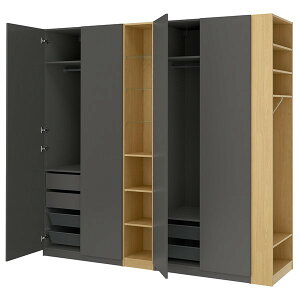 [IKEA/�C�P�A/�ʔ�]PAX �p�b�N�X / FORSAND �t�H���T���h ���[�h���[�u�R���r�l�[�V����, �_�[�N�O���[ �_�[�N�O���[/�I�[�N��, 255x60x201 cm �N���[�[�b�g �m���^���X �k�� ���t�� [26](a)(29607343)