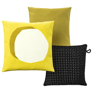 [IKEA/�C�P�A/�ʔ�]GULLBERGSO �O���x���\ / HJARTERO �C�F���e���[ �N�b�V����3�Z�b�g, �u���C�g�C�G���[/�z���C�g �C�G���[�O���[��/�u���b�N ����/���O, 50x50 cm[6](a)(09621477)