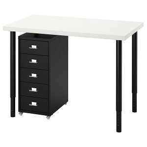 [IKEA/�C�P�A/�ʔ�]LINNMON/OLOV ��������/�I�[���� / HELMER �w������ �f�X�N&���[ �R���r�l�[�V����, �z���C�g/�u���b�N[6](19620929)