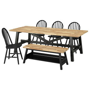 [IKEA/�C�P�A/�ʔ�]SKOGSTA �X�R�O�X�^ / SKOGSTA �X�R�O�X�^�e�[�u���{�`�F�A4�{�x���`, �A�J�V�A/�u���b�N/�u���b�N �A�J�V�A/�u���b�N,235x100 cm �֎q �� �k�� �_�C�j���O�e�[�u�� [8](a)(69612644)