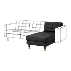 [IKEA/イケア/通販]LANDSKRONA ランズクローナ 追加用寝椅子, グラン/ボームスタード ブラック/ウッド[LA](a)(29124038)