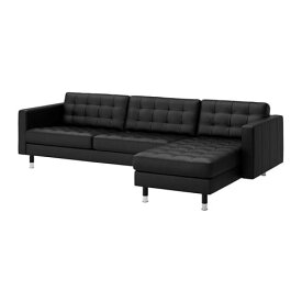 [IKEA/イケア/通販]LANDSKRONA ランズクローナ 4人掛けソファ, 寝椅子付き/グラン/ボームスタード ブラック/メタル[4](a)(09032407)