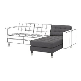 [IKEA/イケア/通販]LANDSKRONA ランズクローナ 追加用寝椅子, グンナレド ダークグレー/メタル[LA](a)(59270245)