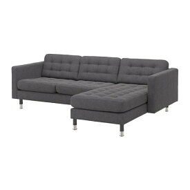 [IKEA/イケア/通販]LANDSKRONA ランズクローナ 3人掛けソファ, 寝椅子付き/グンナレド ダークグレー/メタル[4](a)(59272659)