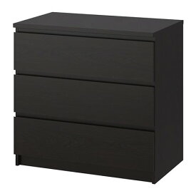 [IKEA/イケア/通販]MALM マルム チェスト（引き出し×3）, ブラックブラウン[EE](d)(30354622)