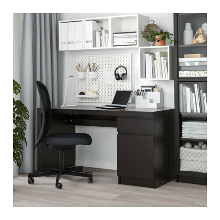 楽天市場】[IKEA/イケア/通販]MALM マルム デスク, ブラックブラウン 