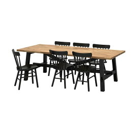 【IKEA/イケア/通販】 SKOGSTA スコグスタ / NORRARYD ノッラリード テーブル＆チェア6脚, アカシア材, ブラック(a)(S29246186)[9]
