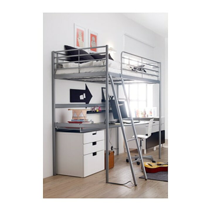 楽天市場】[IKEA/イケア/通販]SVARTA スヴェルタ ロフトベッドフレーム 