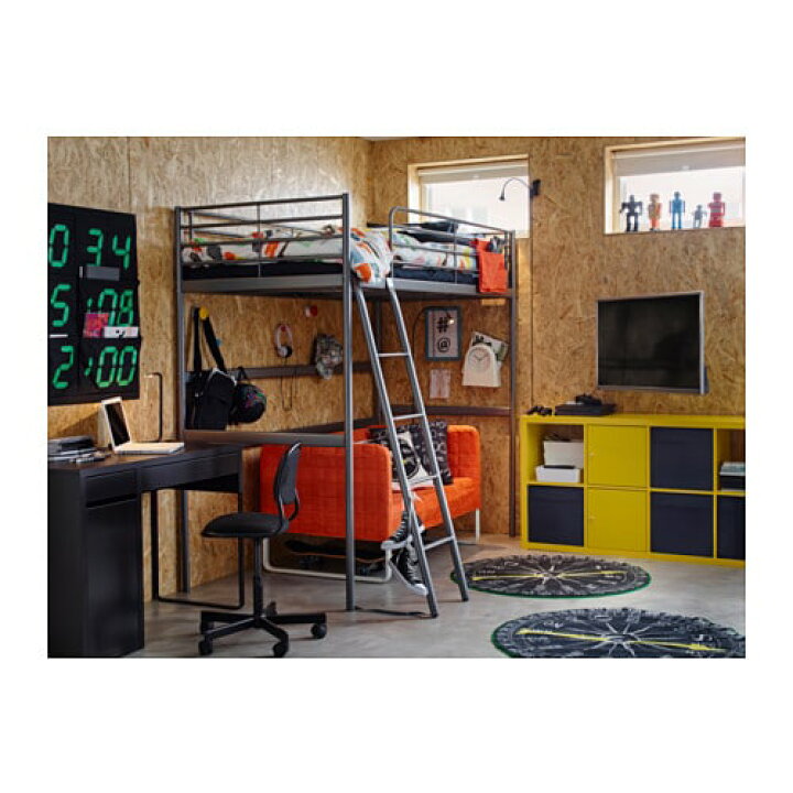 楽天市場】[IKEA/イケア/通販]SVARTA スヴェルタ ロフトベッドフレーム 