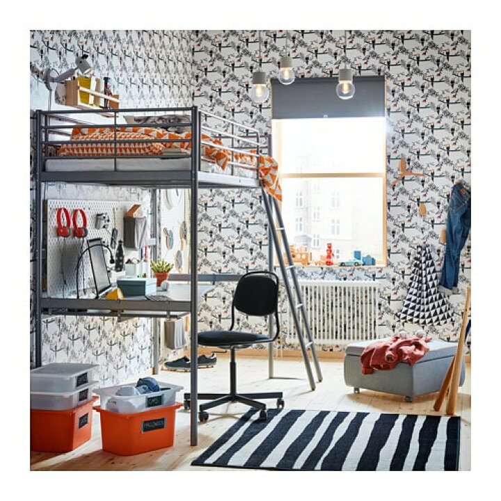 楽天市場】[IKEA/イケア/通販]SVARTA スヴェルタ ロフトベッドフレーム 