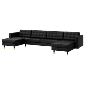 [IKEA/イケア/通販]LANDSKRONA ランズクローナ 5人掛けソファ, 寝椅子付き/グラン/ボームスタード ブラック/ウッド[6](a)(39046200)