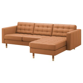 [IKEA/イケア/通販]LANDSKRONA ランズクローナ 3人掛けソファ, 寝椅子付き/グラン/ボームスタード ゴールデンブラウン/ウッド[4](a)(49272645)