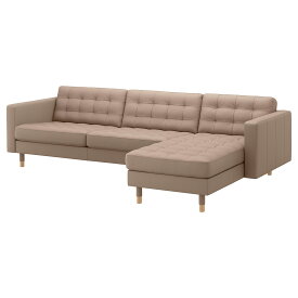 [IKEA/イケア/通販]LANDSKRONA ランズクローナ 4人掛けソファ, 寝椅子付き/グラン/ボームスタード ダークベージュ/ウッド[4](a)(79275794)